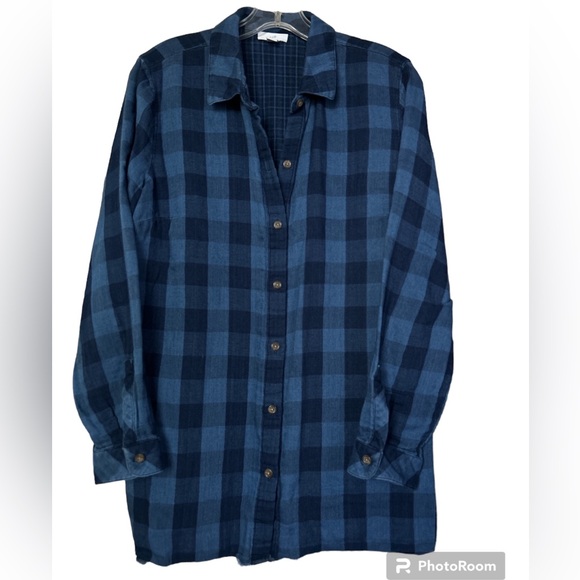 J. Jill Double cloth plaid long sleeve button down sz M - Picture 2 of 8